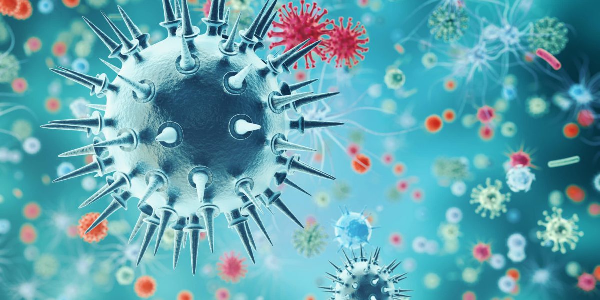 Influenza Virus H1N1. Swine Flu, infect organism, viral disease epidemic. 3d rendering.